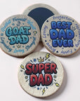 Set Of 3 "DAD" Wooden Magnets
