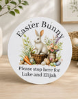 Easter bunny please stop here sign