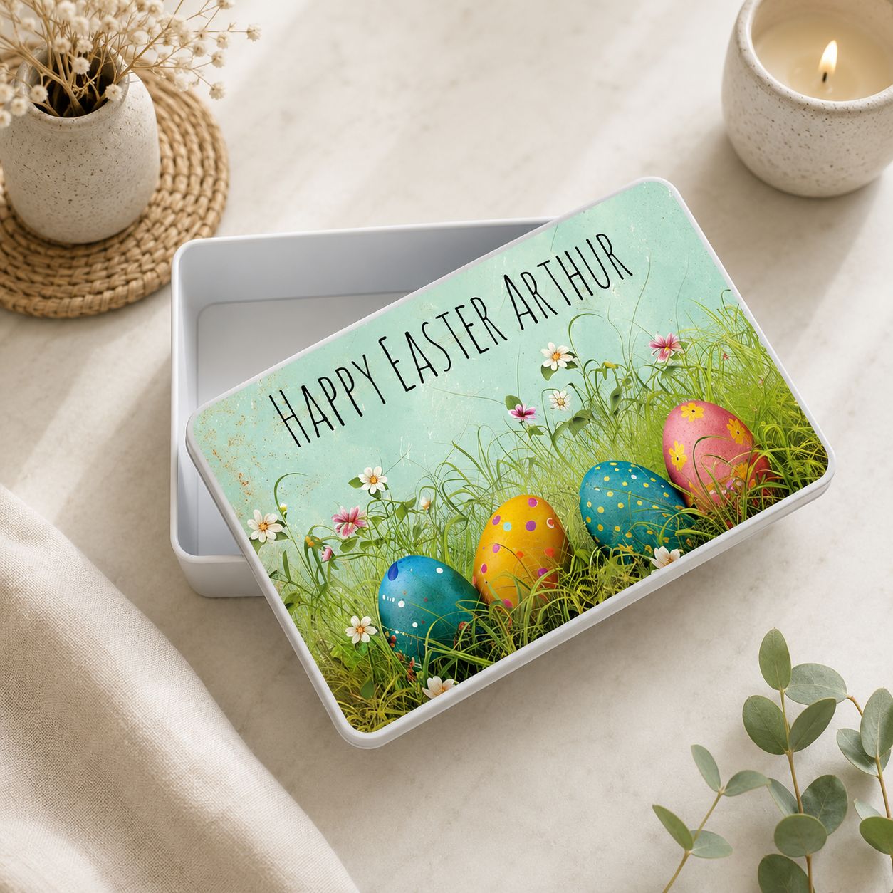 personalised Easter tins