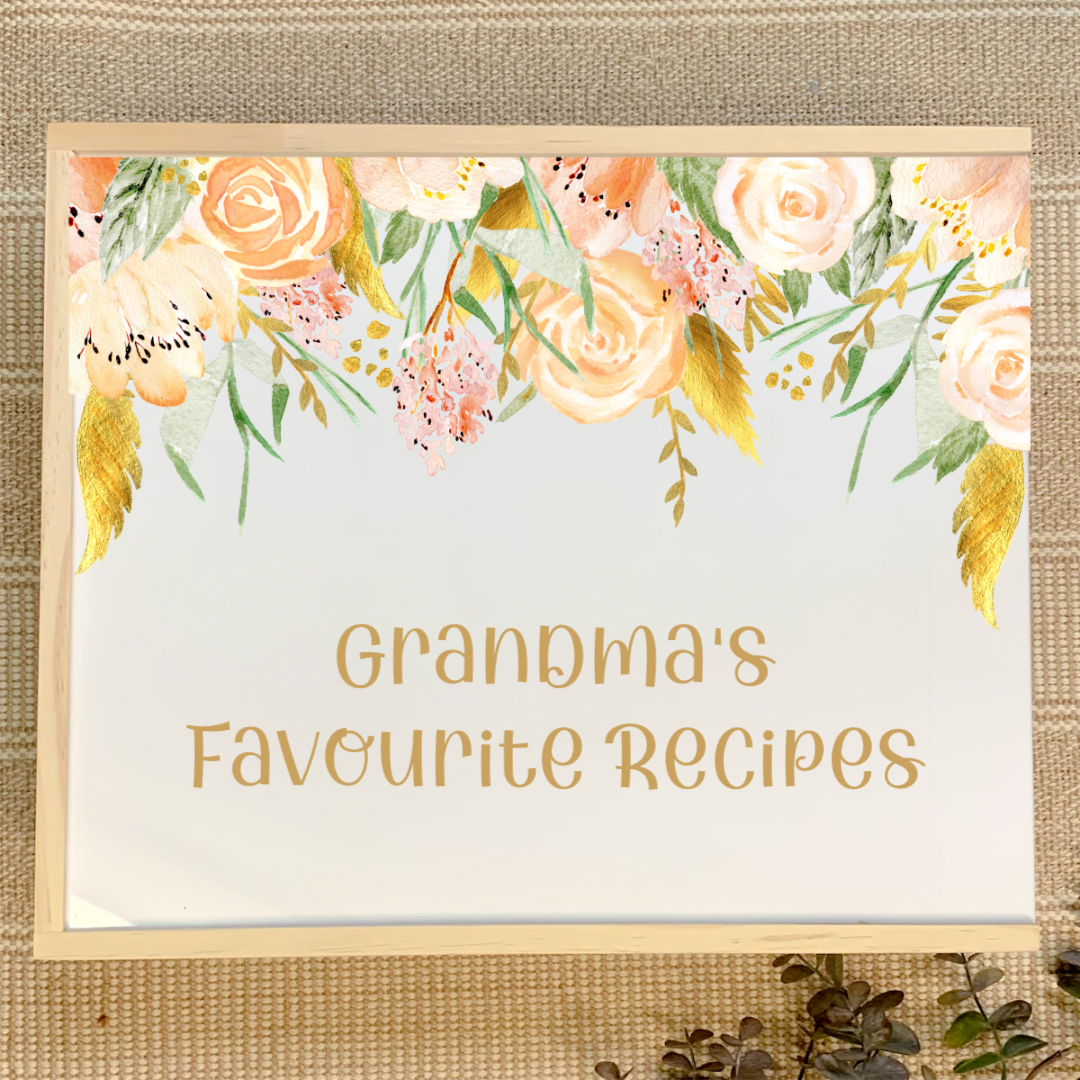 Gold Floral Border - Personalised Wooden Box