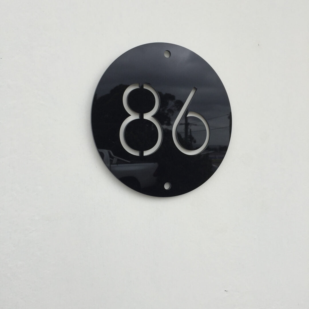 house number sign, acrylic house number