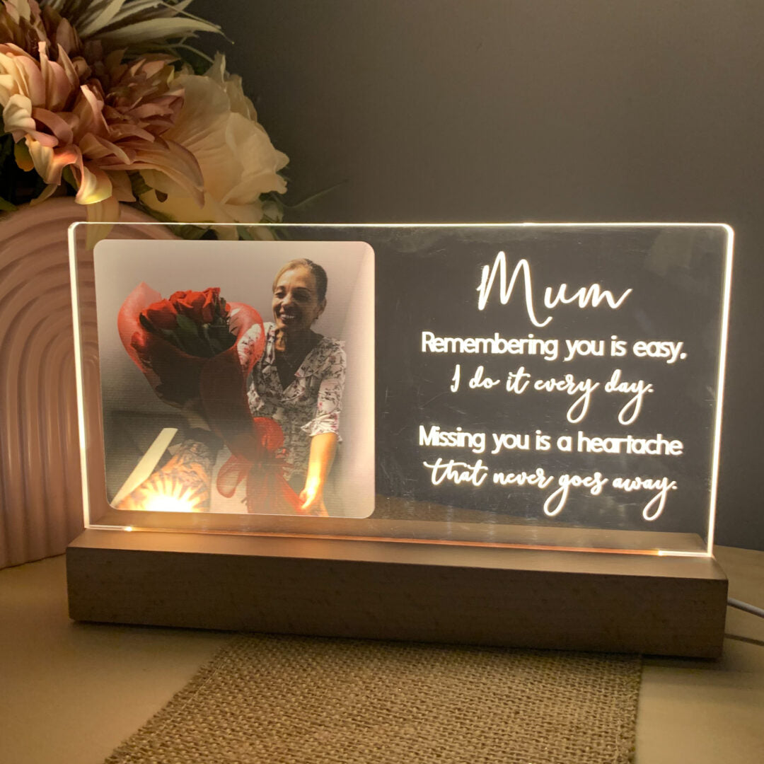 memorial photo plaque, memorial keepsake