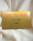 Funny I love you metal wallet card personalised