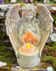remembrance angel garden candle statue