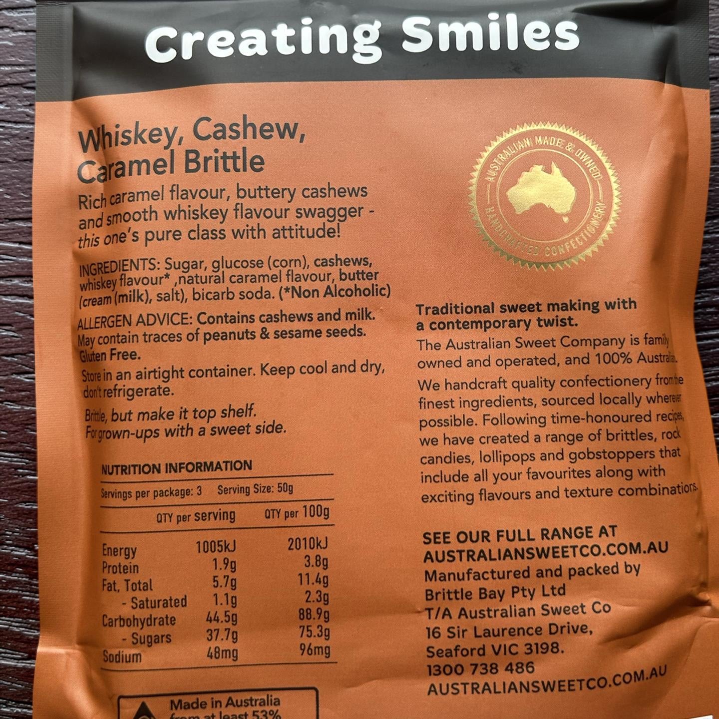 whisky cashew brittle