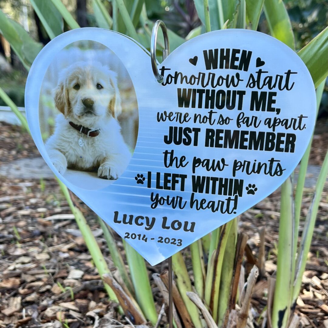 pet burial plaque, pet memorial