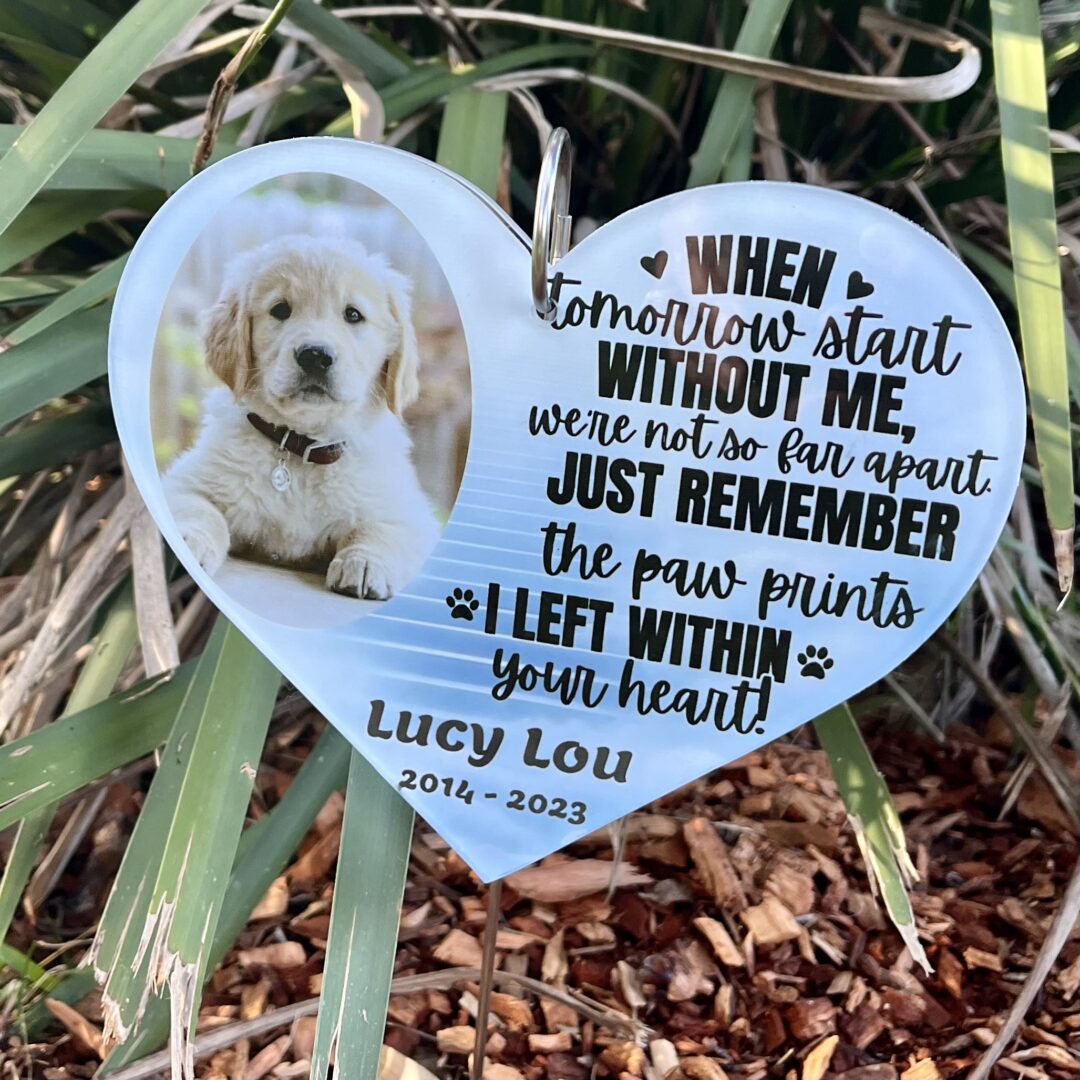 pet burial plaque, pet memorial