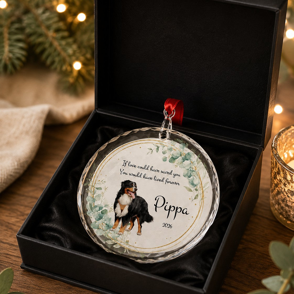 custom pet remembrance crystal keepsake ornament