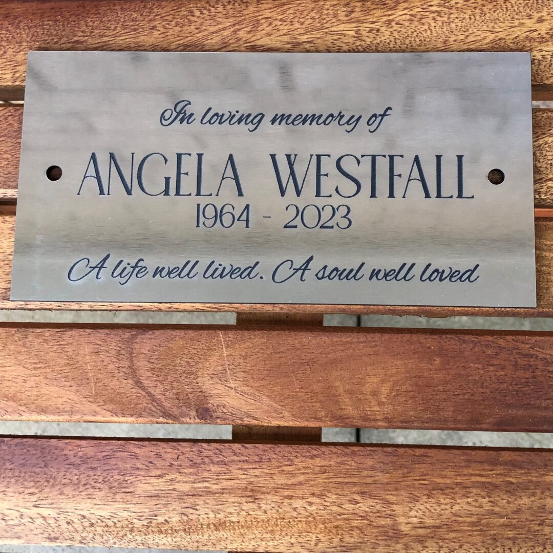 Memorial Plaque. memorial gift