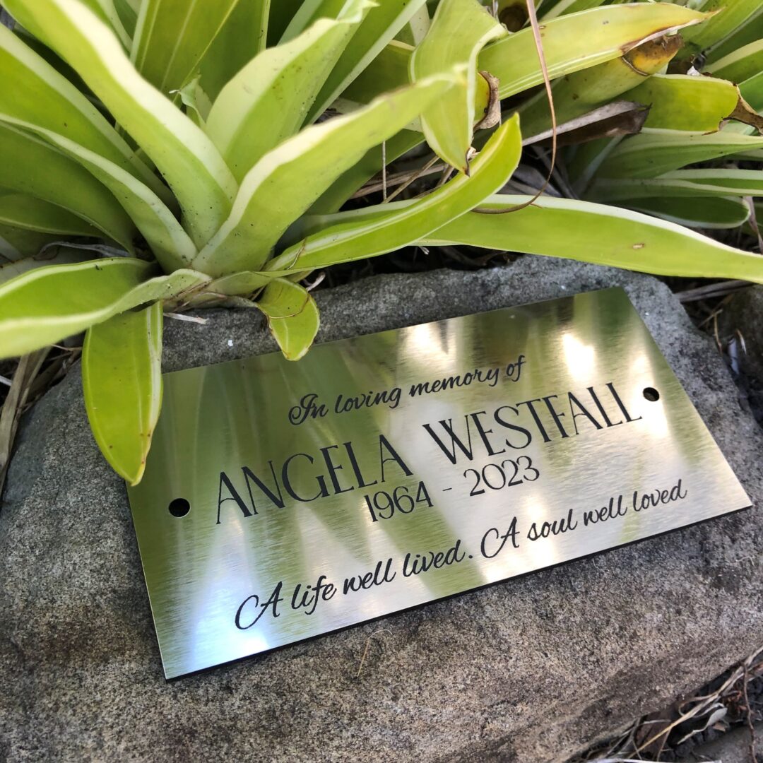 Memorial Plaque. memorial gift