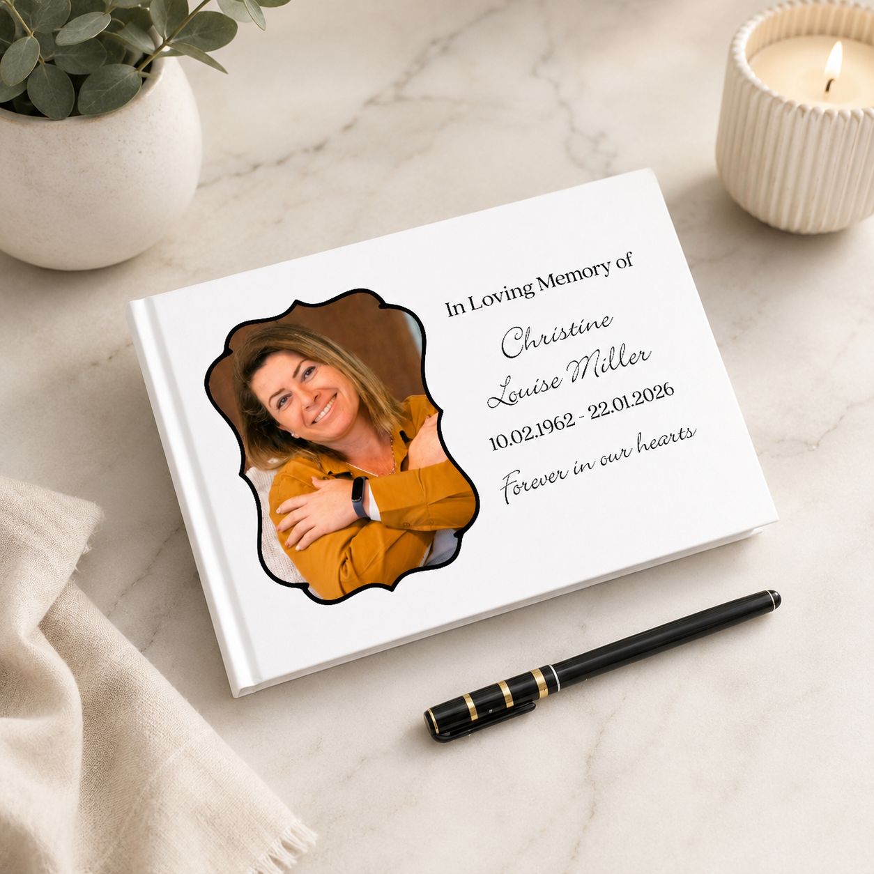 memorial signing book personalised