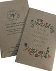 Memorial flower seeds printed on recycled paper