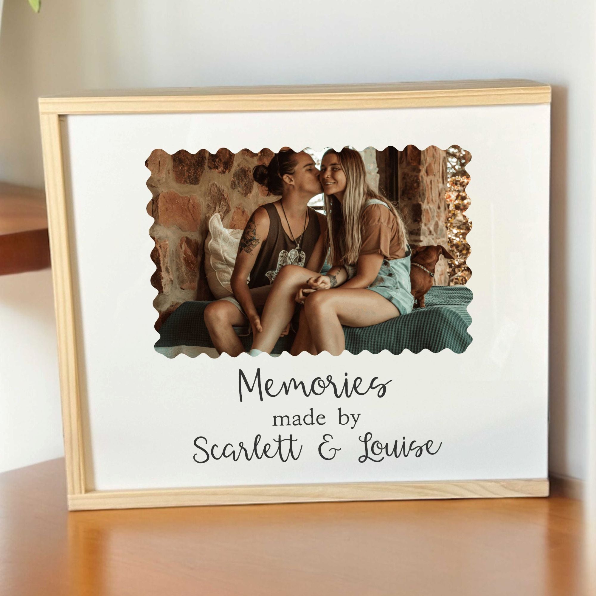 Personalised photo keepsake box wooden