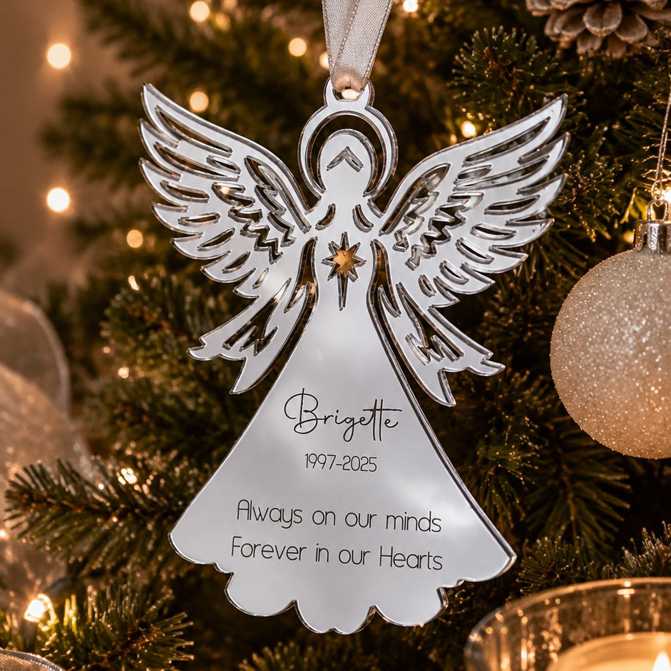 personalised angel memorial ornament with custom name