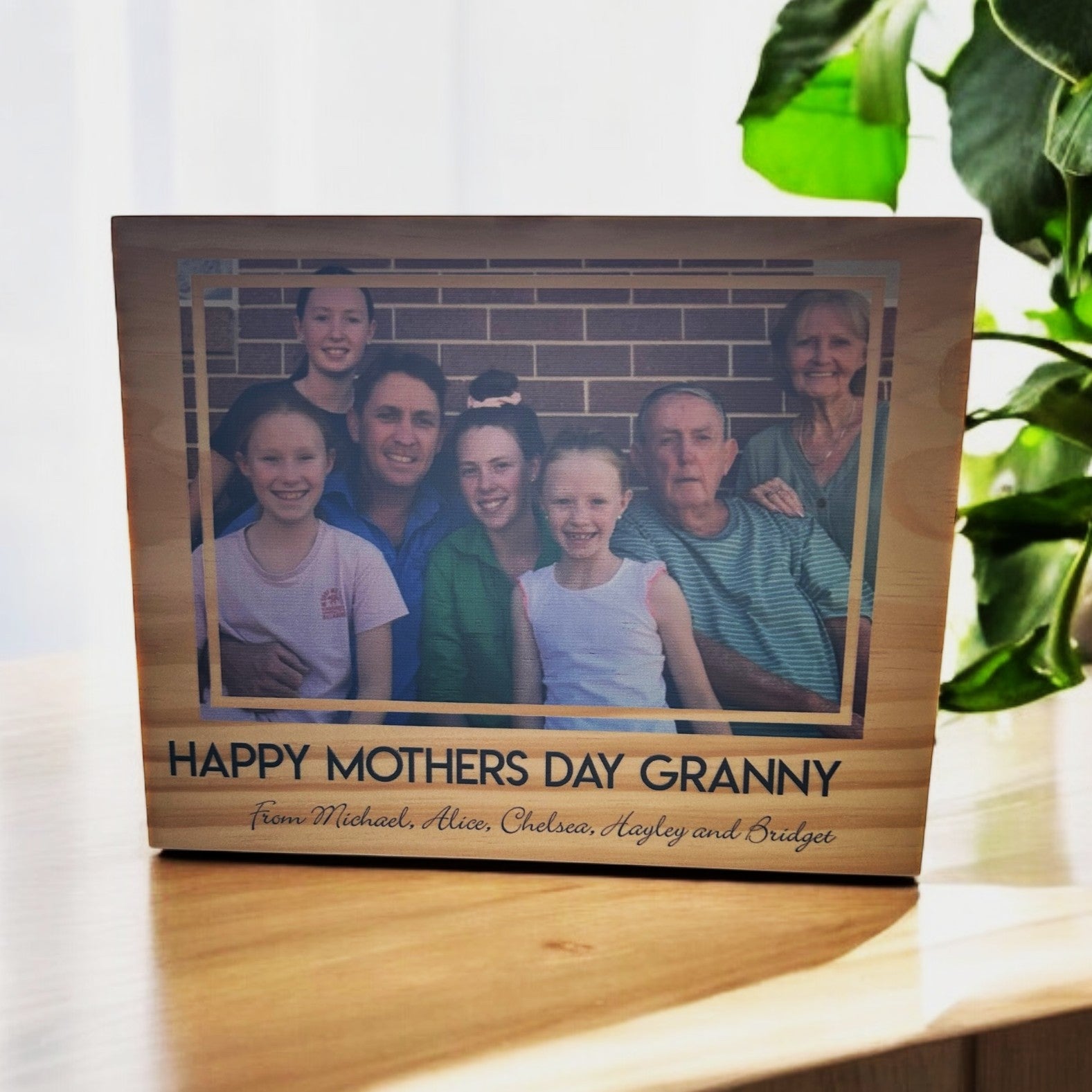 Personalised Happy Mother’s Day wood photo block