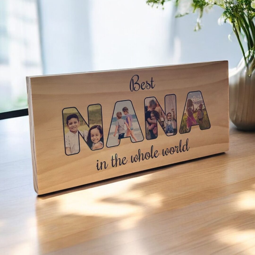 Nana photo block, personalised mothers day gift