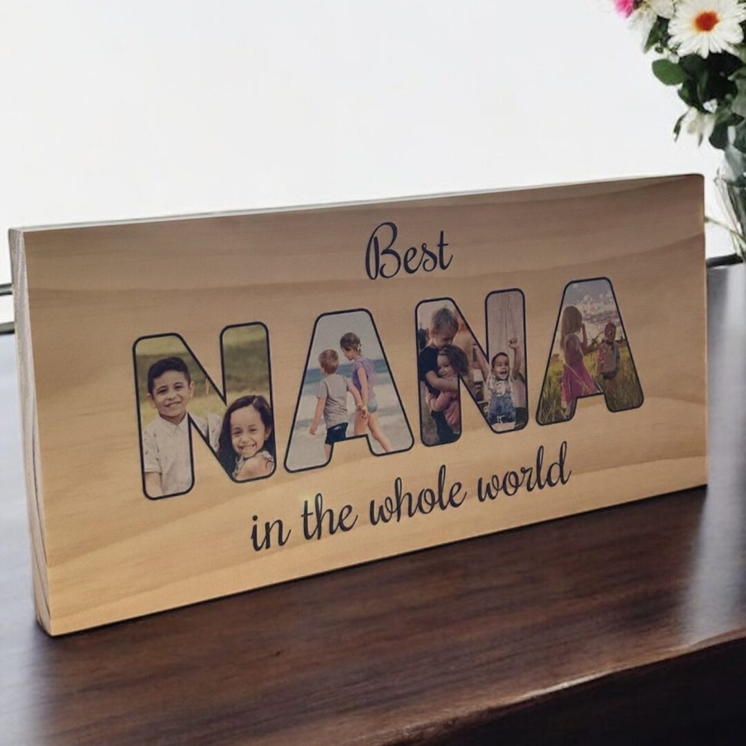 Nana photo block, personalised mothers day gift
