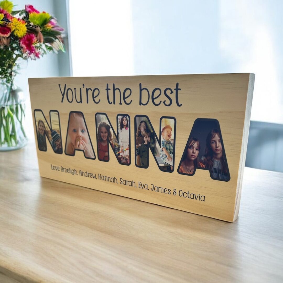 Nanna photo block, personalised mothers day gift