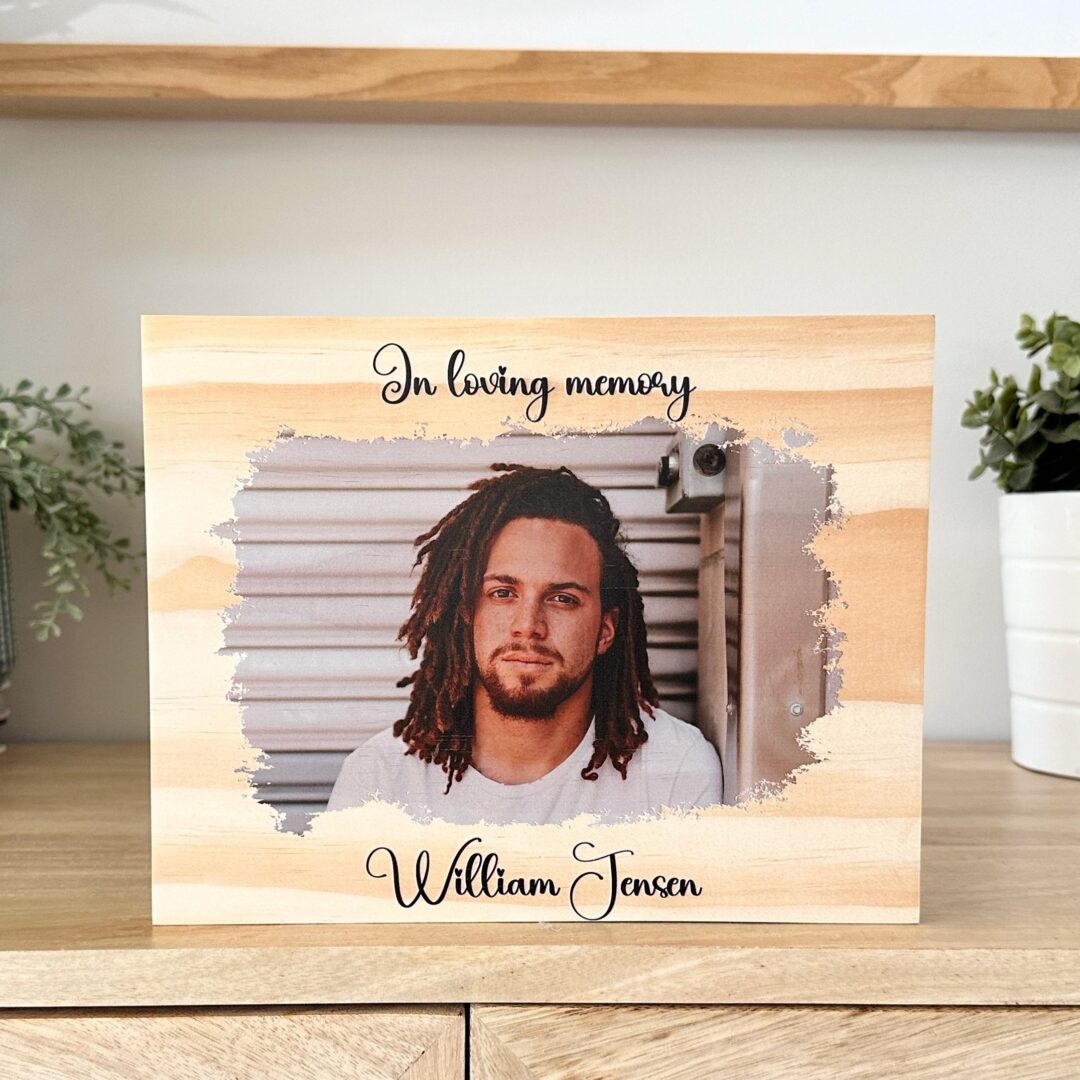Memorial photo block, sympathy gift