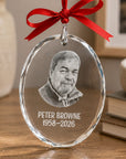ersonalised crystal memorial photo ornament engraved on the reverse