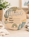 personalised birth announcement disc