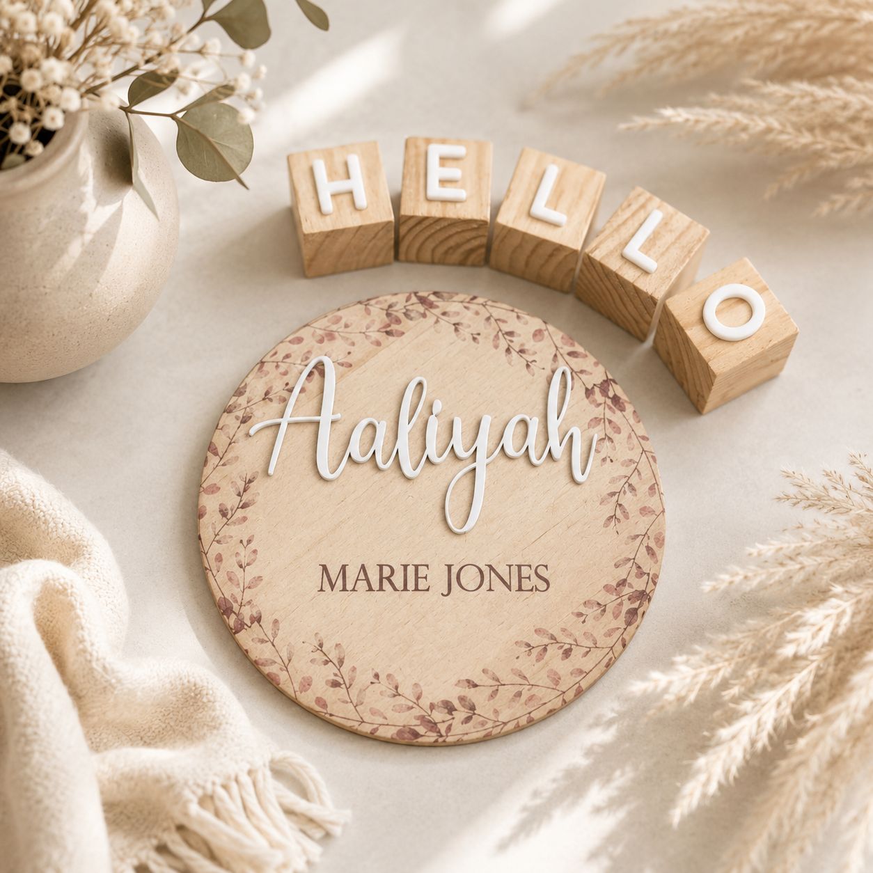 personalised birth announcement disc