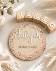 personalised birth announcement disc