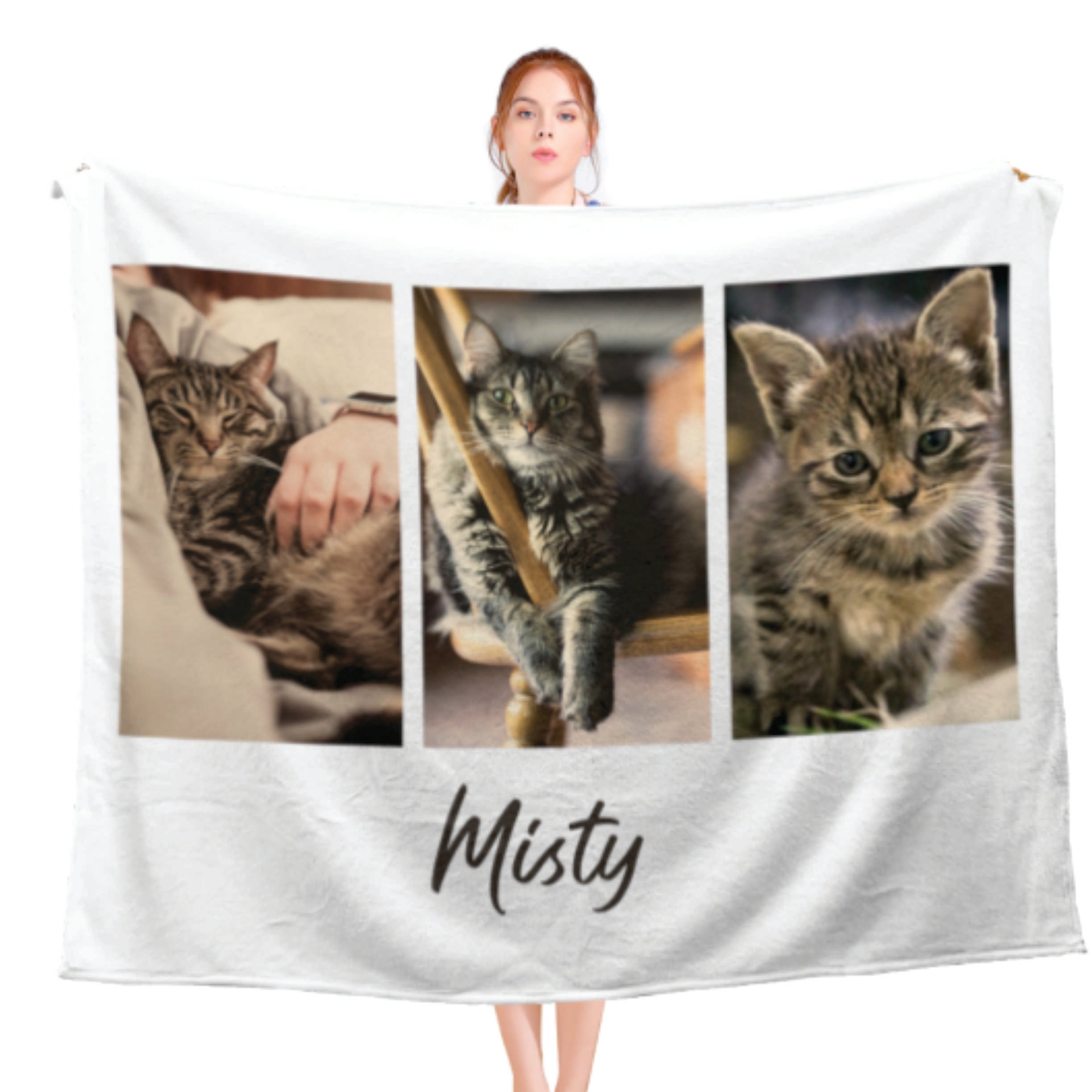 3 Photo Pet Memorial Blanket