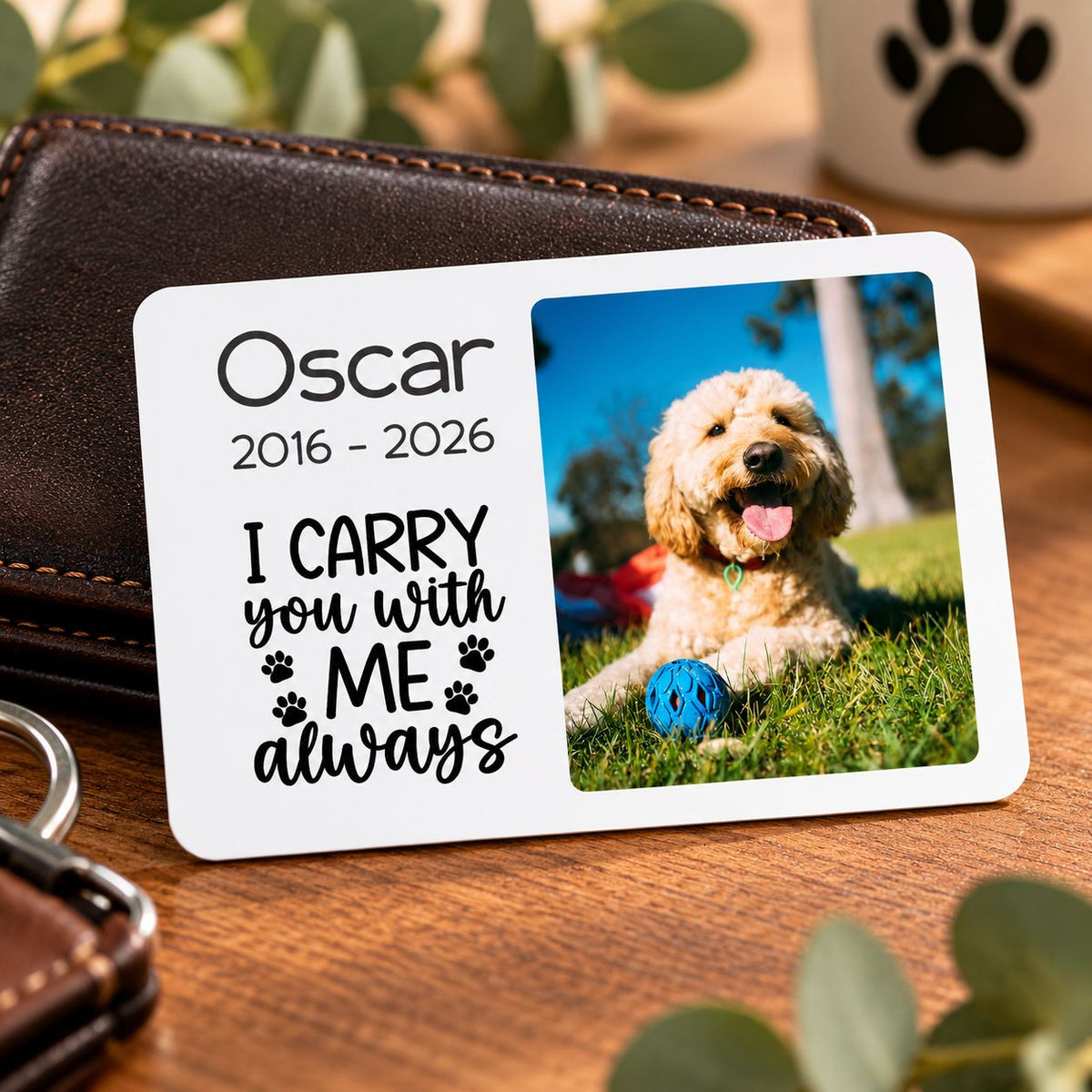 pet memorial wallet card with photo
