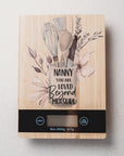 Bamboo kitchen scales “You Are Loved Beyond Measure” quote, mothers day gift