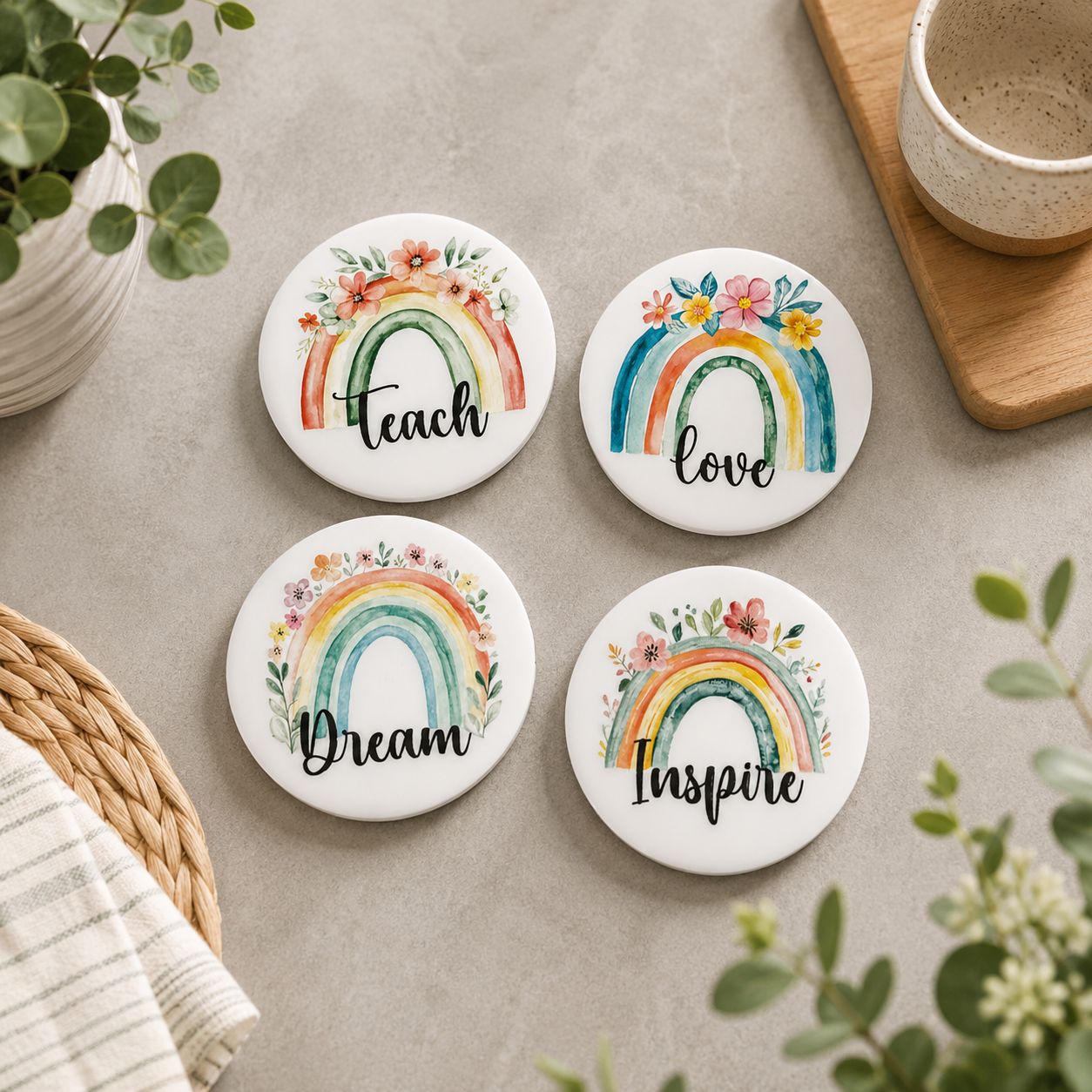 rainbow teacher magnets