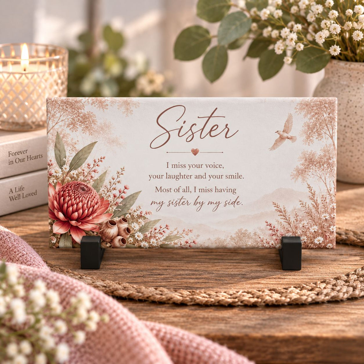 Always Remembered Memorial Tile – Choice of Loved One.