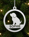 personalised mirror acrylic dog christmas ornament