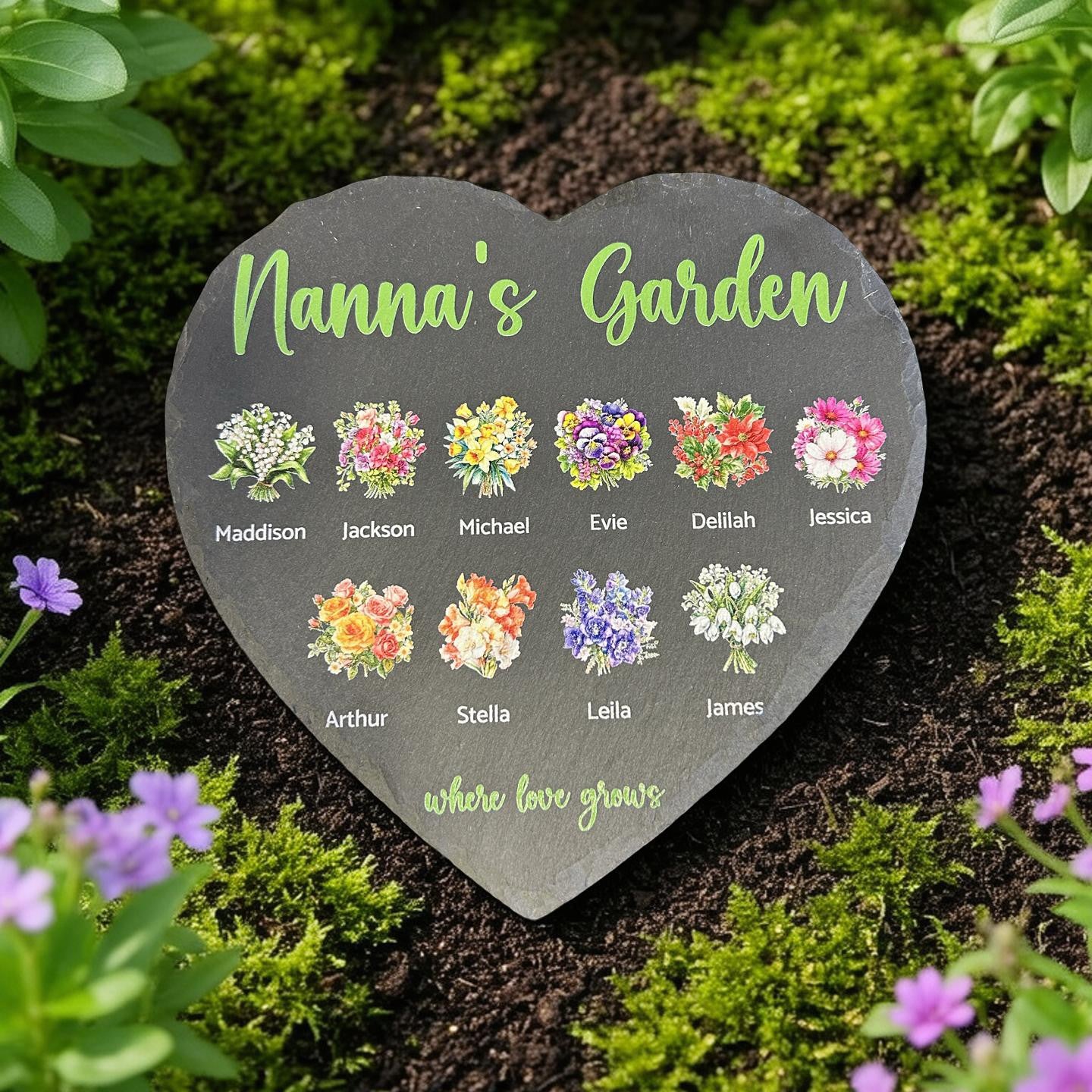 Custom family garden slate keepsake plaque
