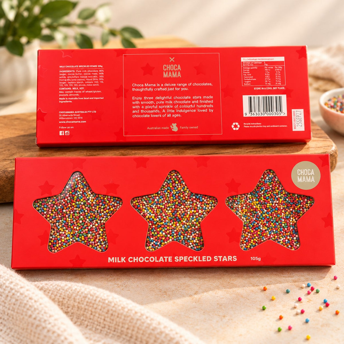 christmas gift boxed sprinkle stars