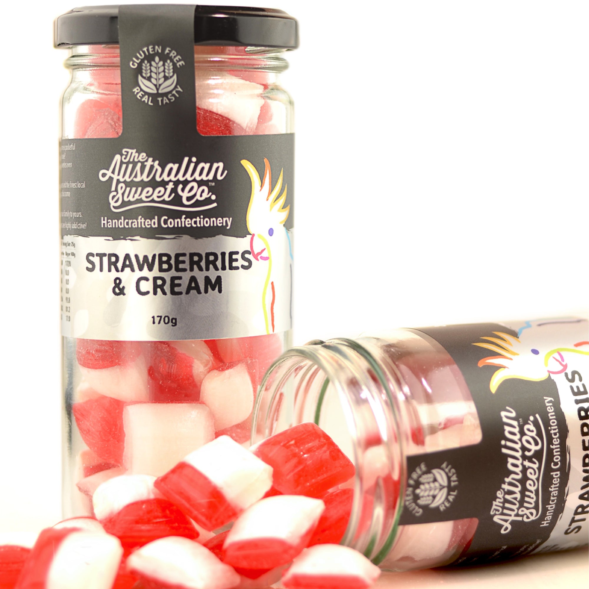 strawberries & cream rock candy