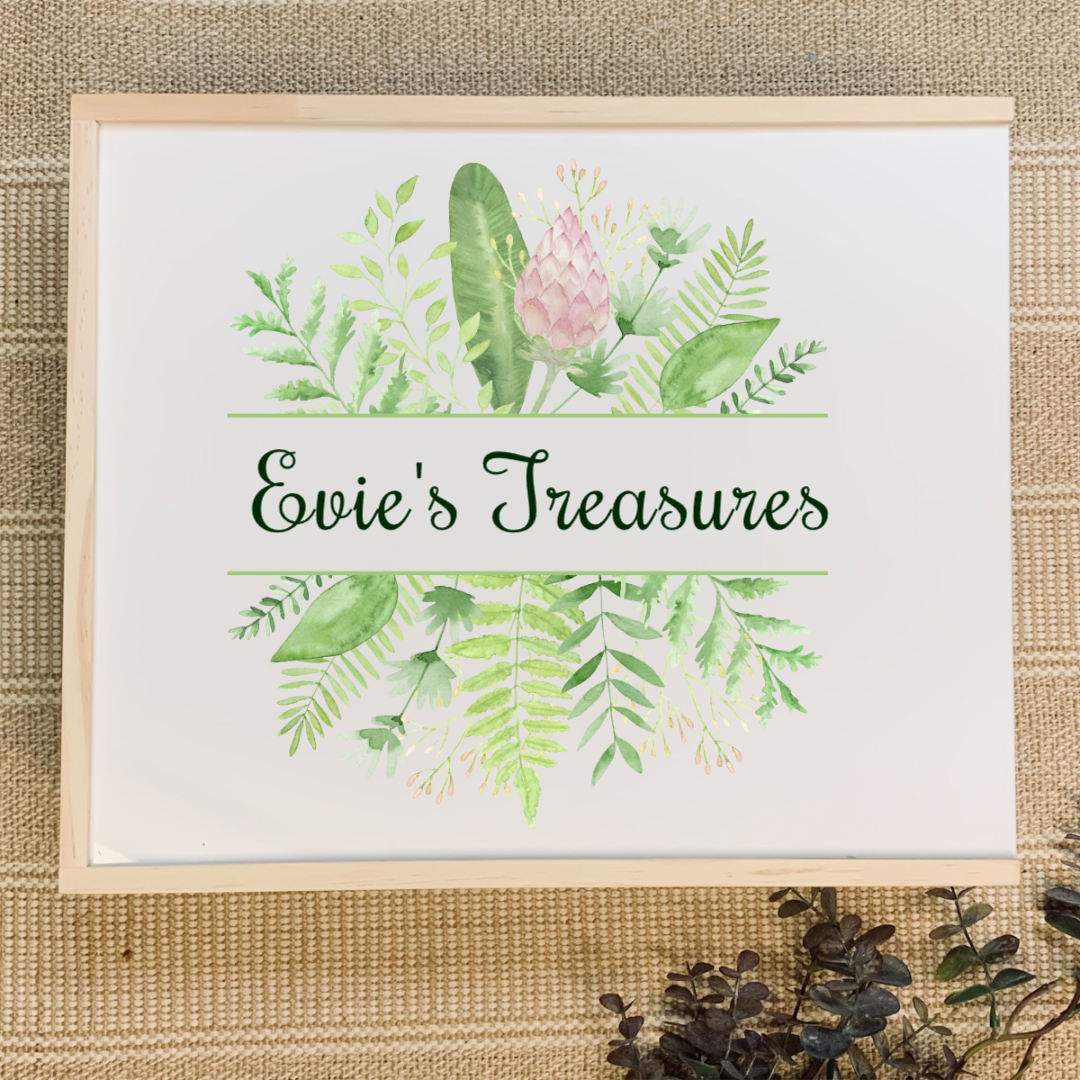 Personalised Tropical leaves Keepsake Box
