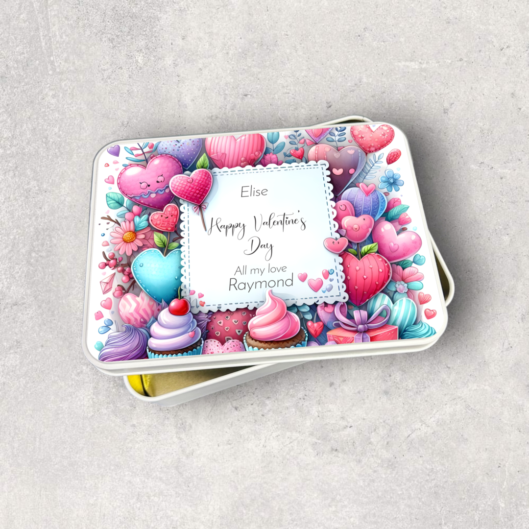 valentines day tin, personalised valentines gift