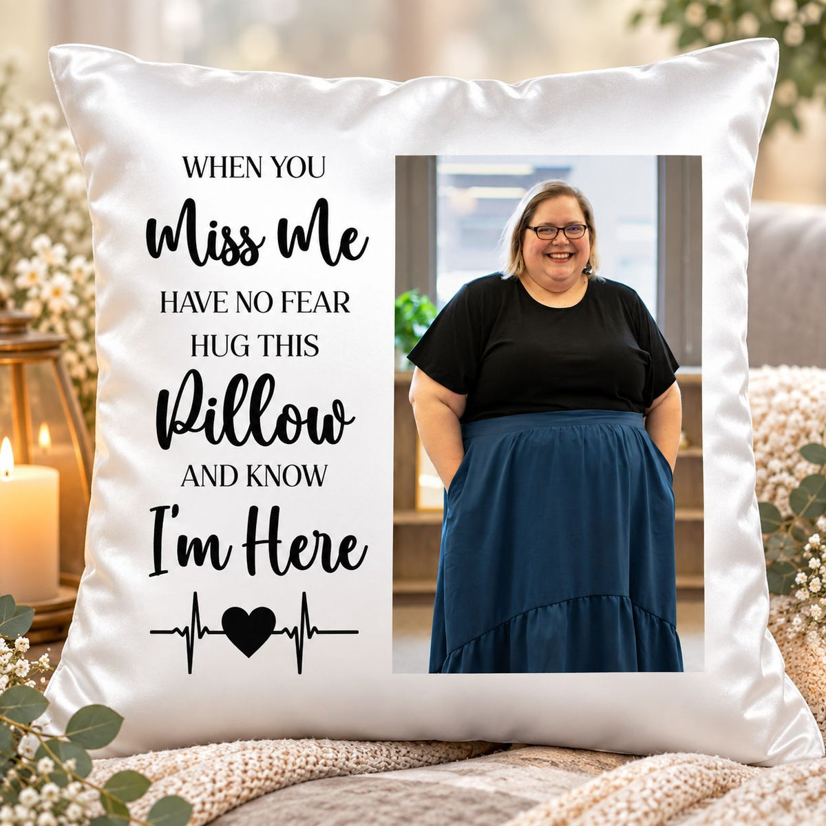 Hug This Cushion personalised memorial photo keepsake