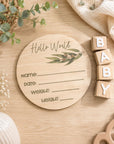 birth announcement plaque