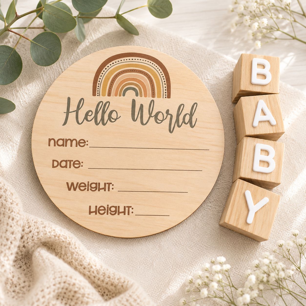 baby announcement disc