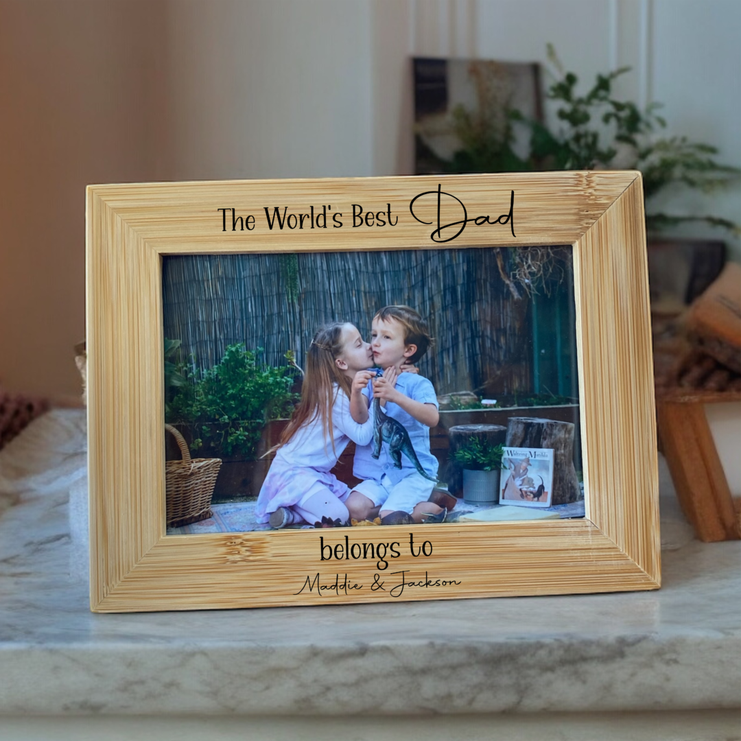 personalised photo frame. fathers day gift