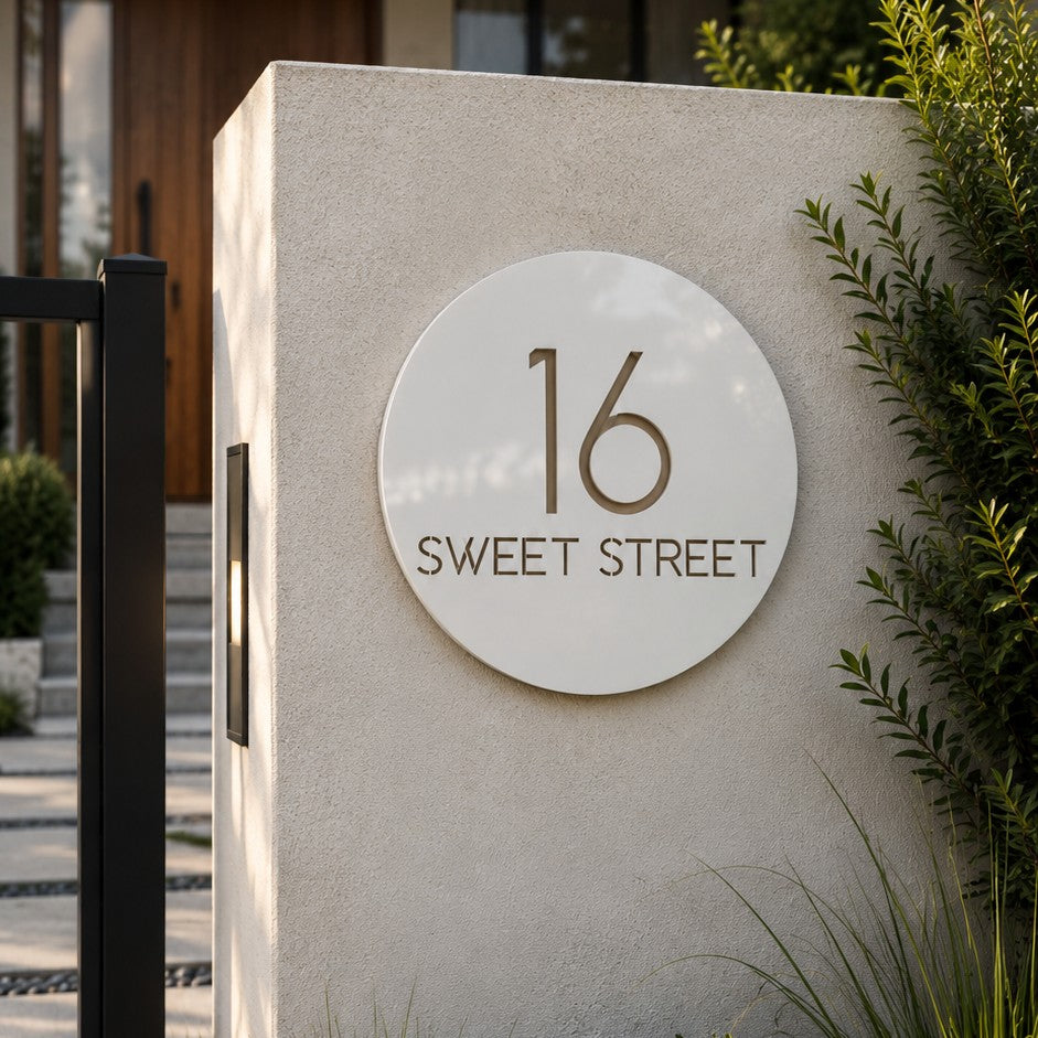 modern address sign