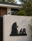 cat house number sign