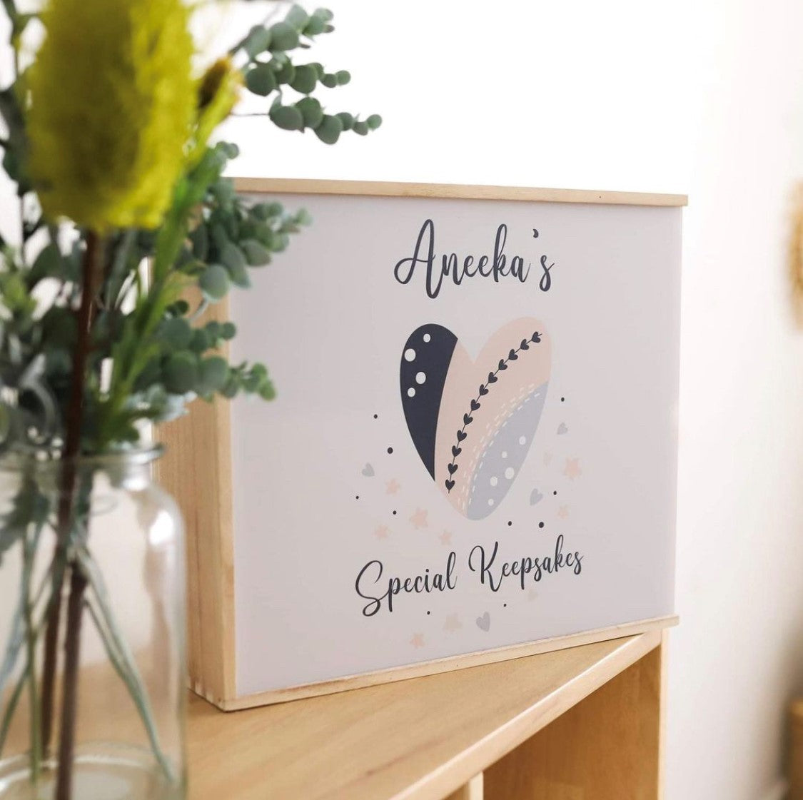 Personalised wooden keepsake box