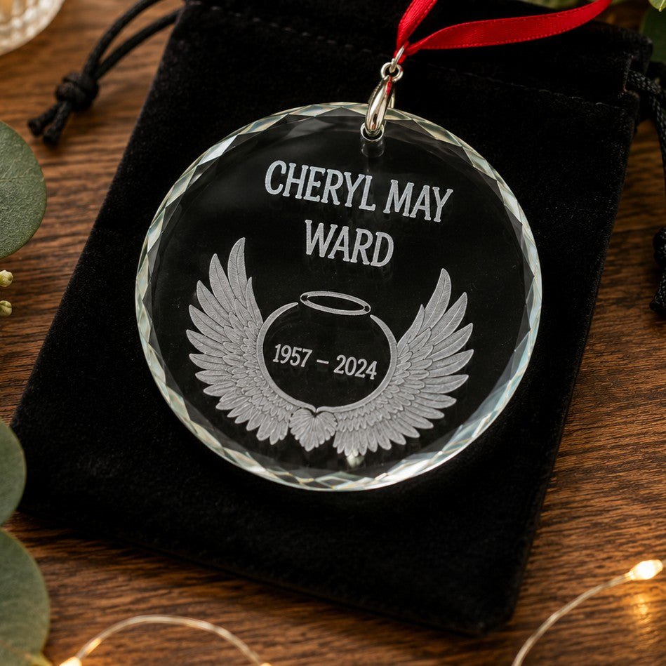 angel wings memorial ornament
