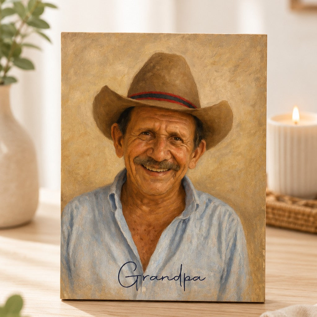 art portrait on wood