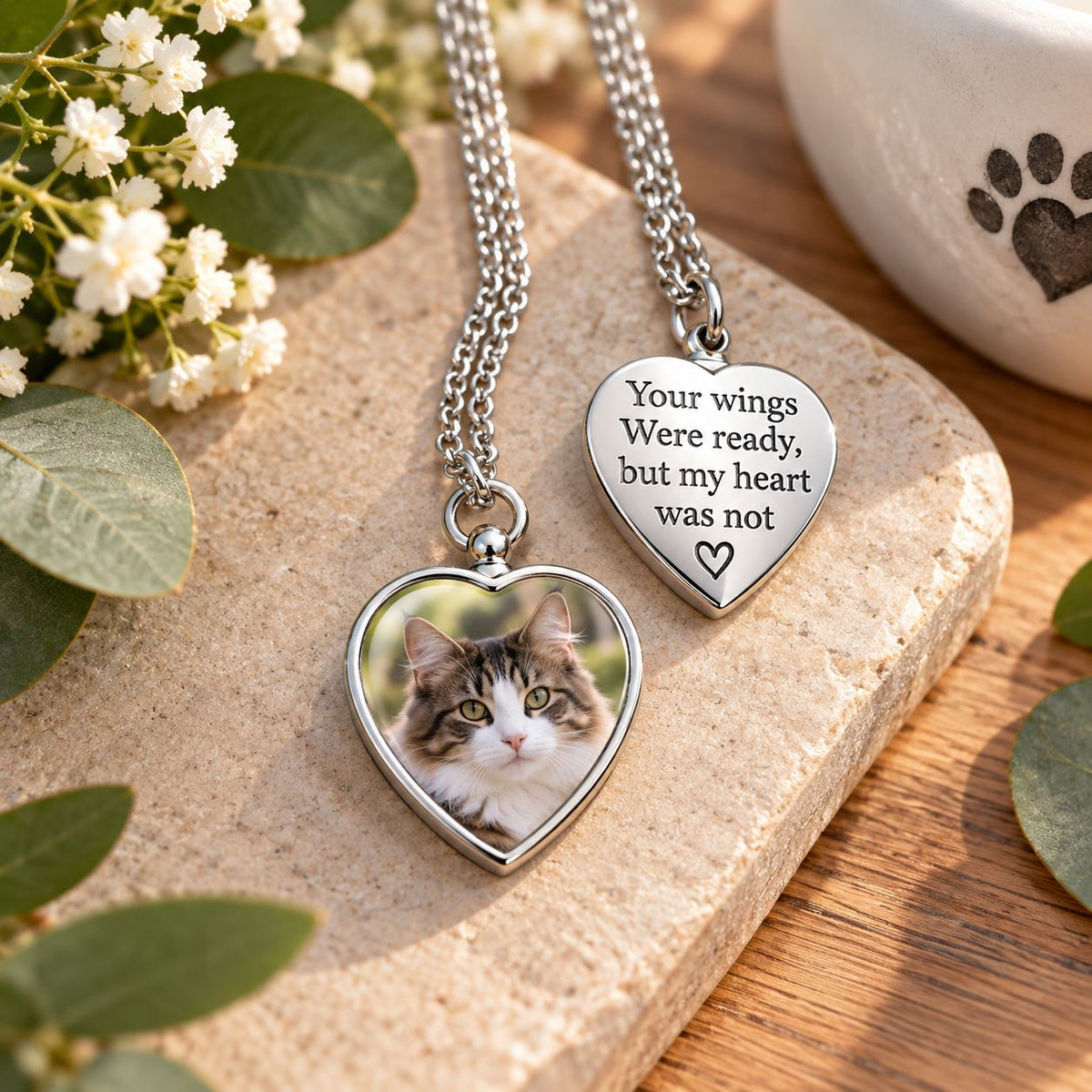 Personalised pet ashes necklace