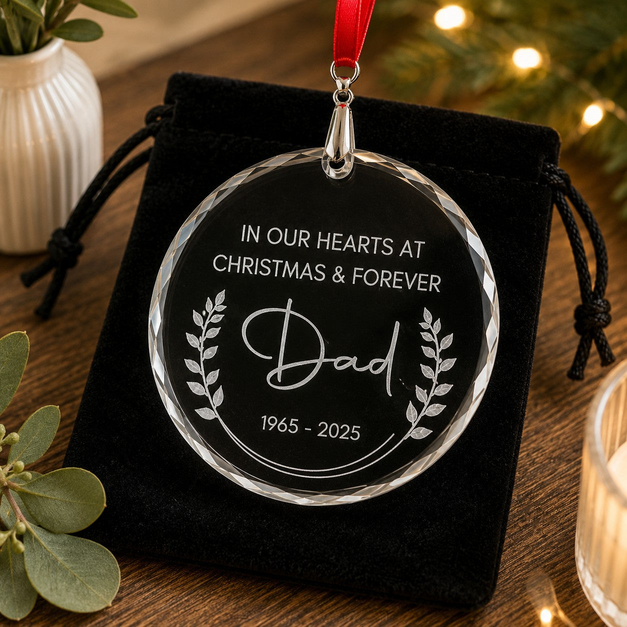 at christmas memorial ornament