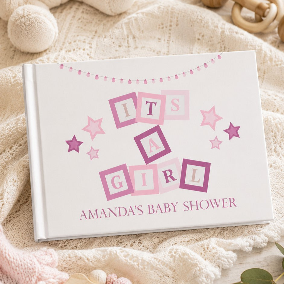 baby shower guest book girl